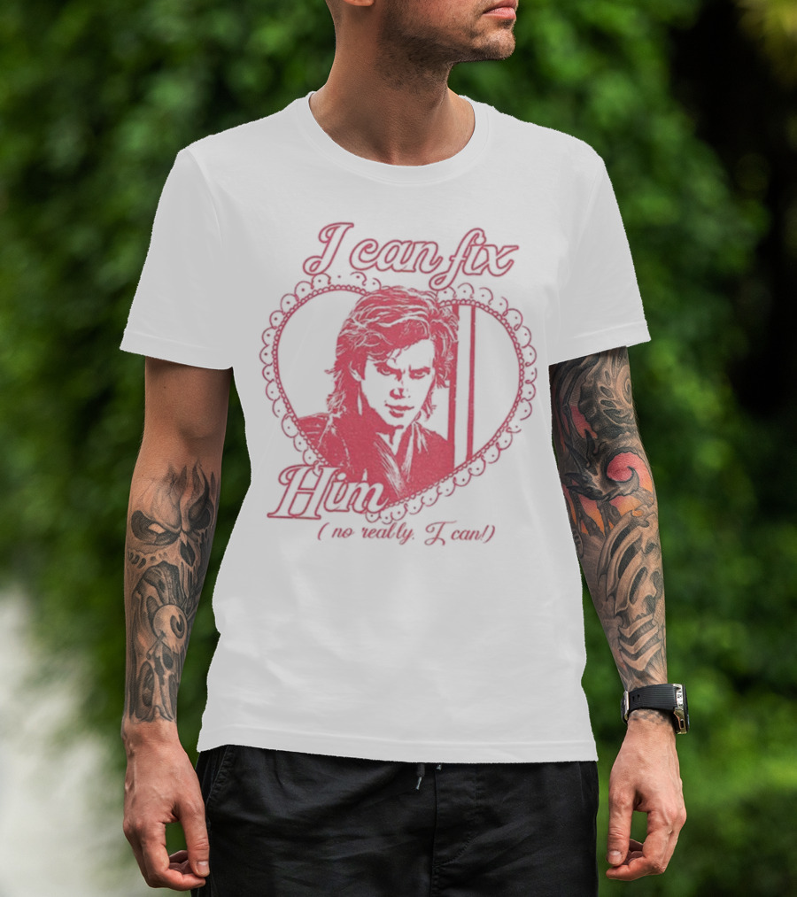 Coquette Anakin Skywalker I Can Fix Him Heart Design T-Shirt