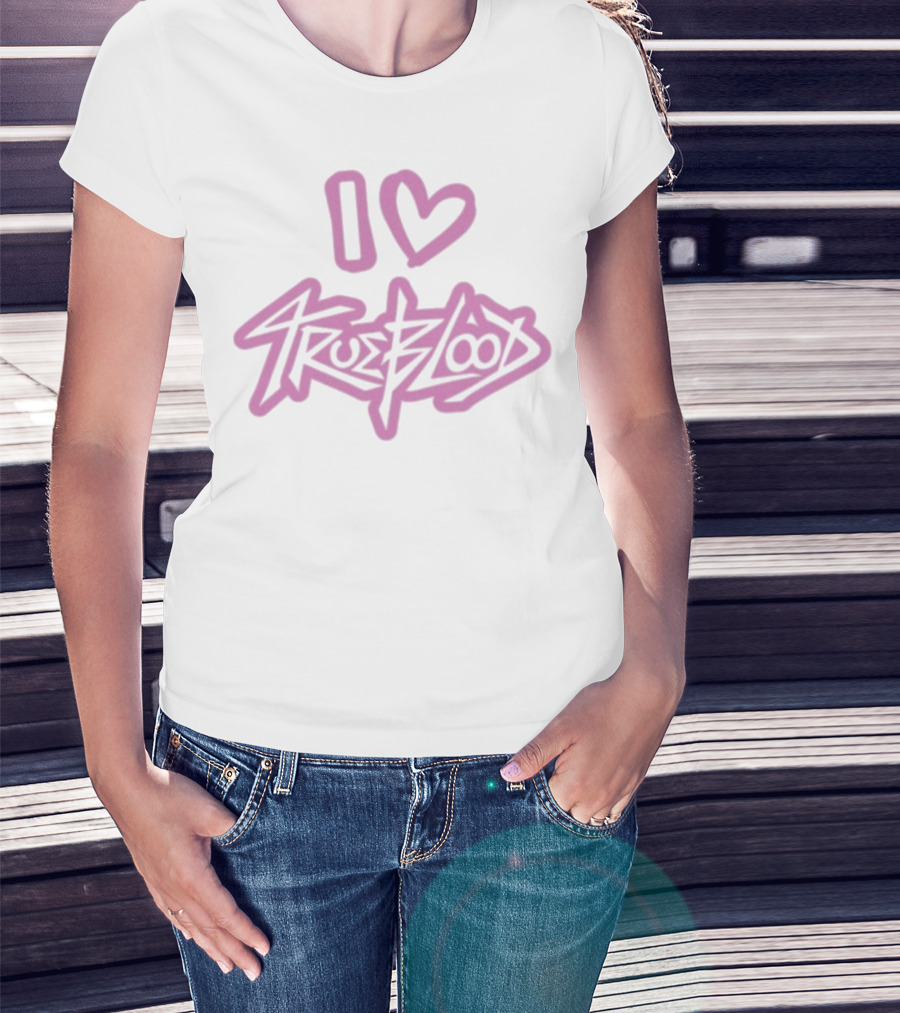 I Love Trueblood Pink Graffiti Style T-Shirt
