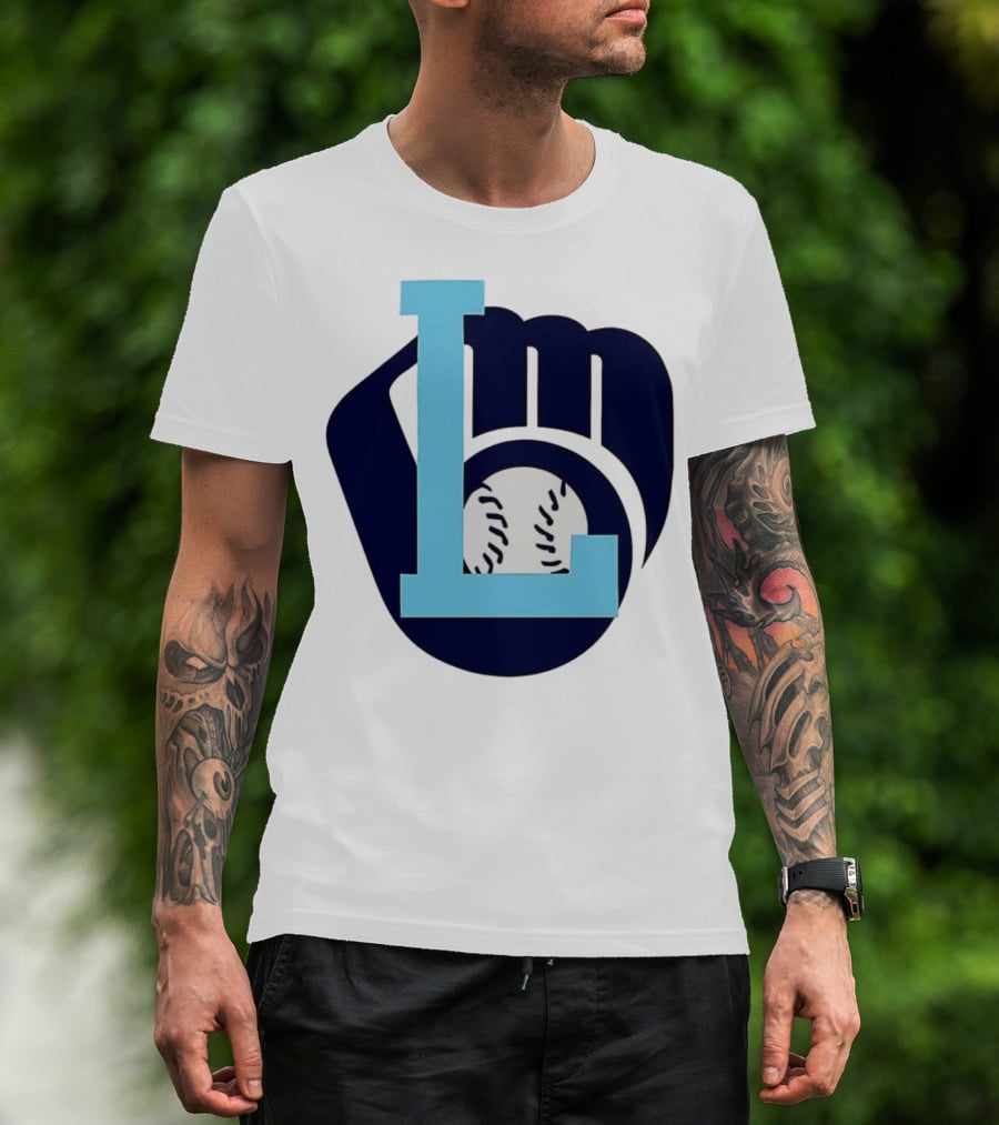 Milwaukee Brewers Baseball Glove L Monogram T-Shirt