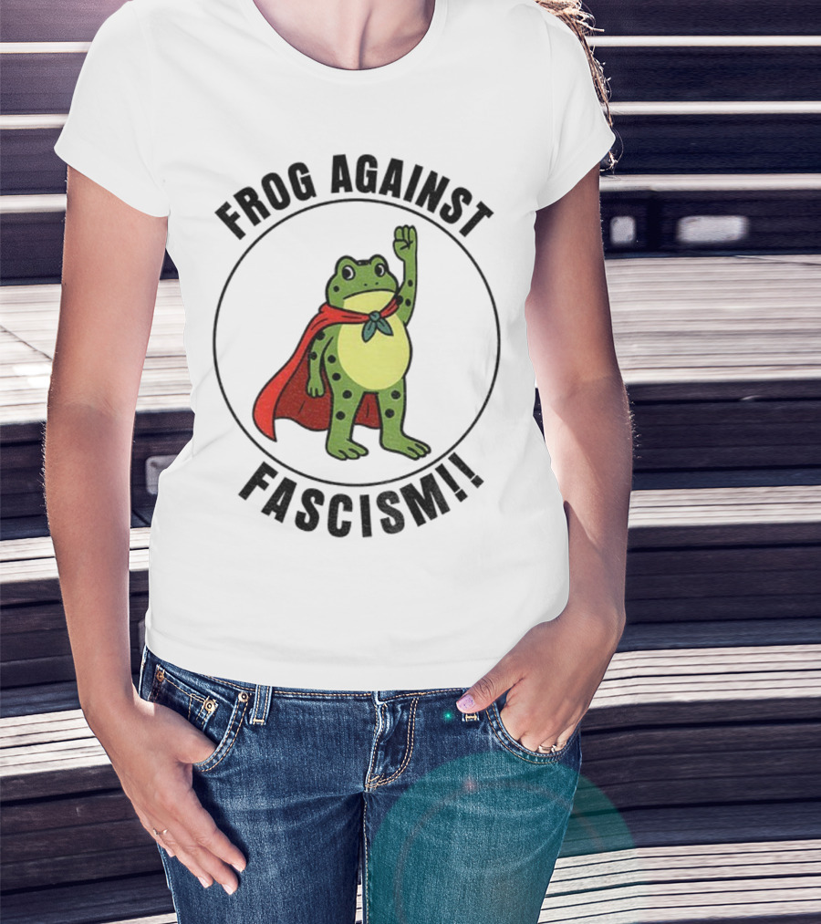 Portland Frog Hero Against Fascism Red Cape Power T-Shirt
