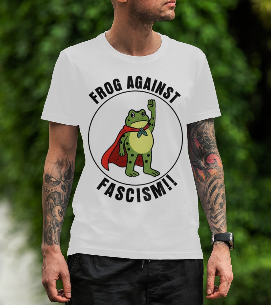 Portland Frog Hero Against Fascism Red Cape Power T-Shirt