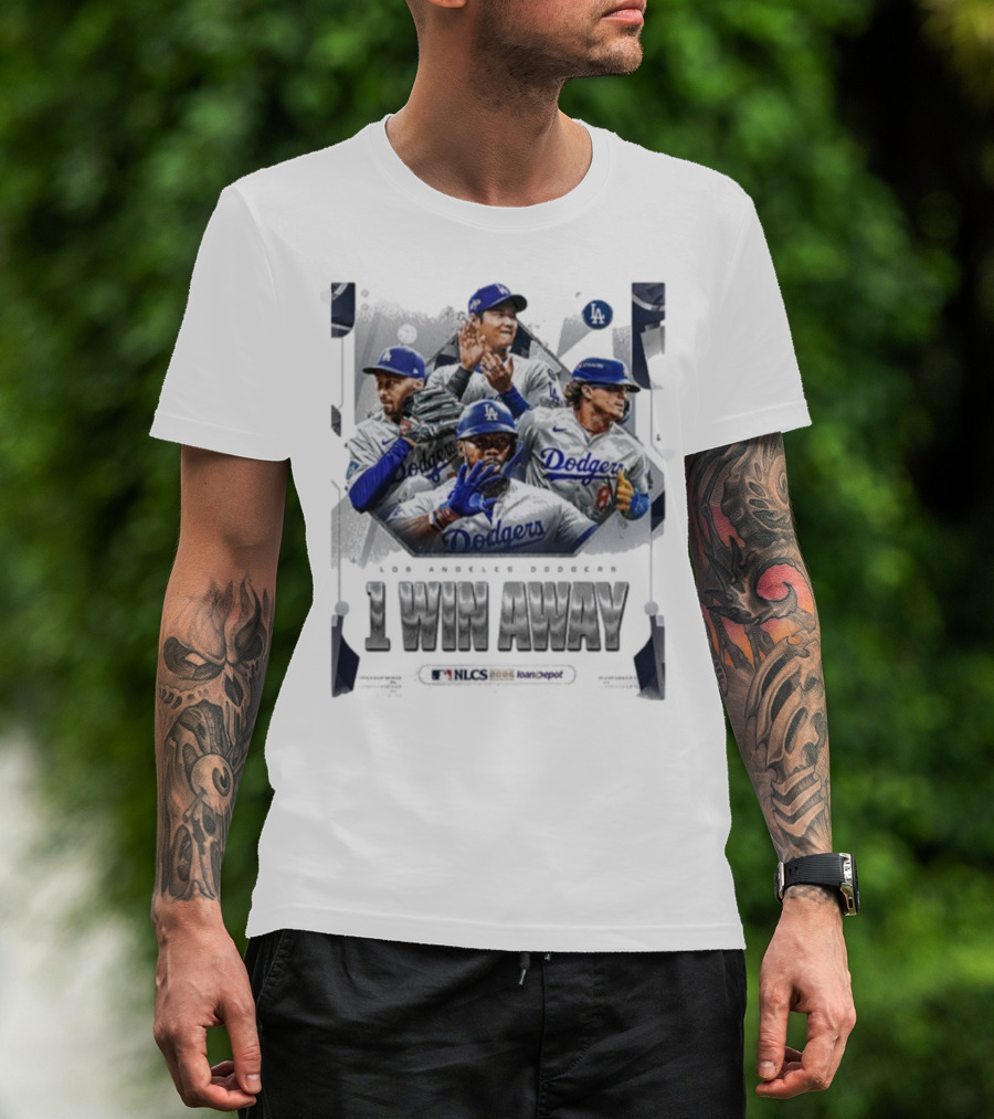 Los Angeles Dodgers 1 Win Away From NLCS MLB 2025 Victory T-Shirt