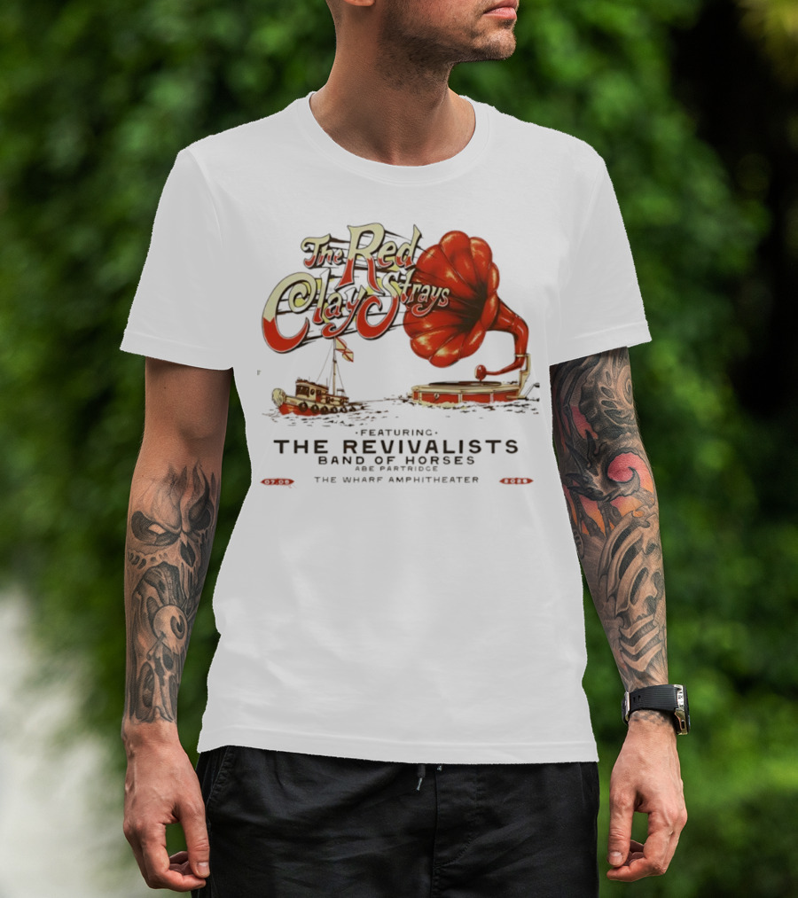 The Red Clay Strays Tour 2025 Featuring The Revivalists Band Of Horses The Wharf Amphitheater T-Shirt