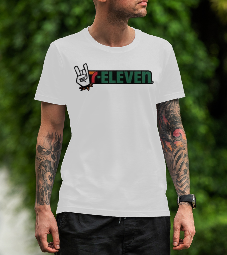 7-Eleven Rock On Devil Horns Hand Gesture T-Shirt