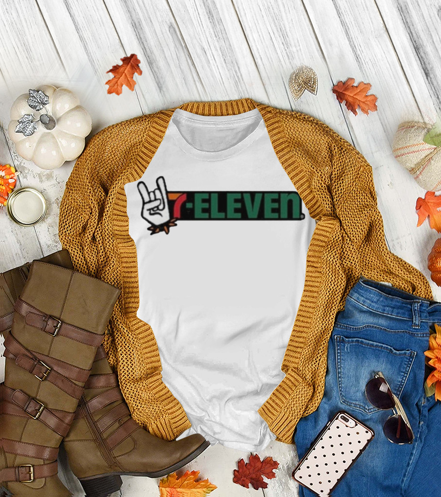 7-Eleven Rock On Devil Horns Hand Gesture T-Shirt