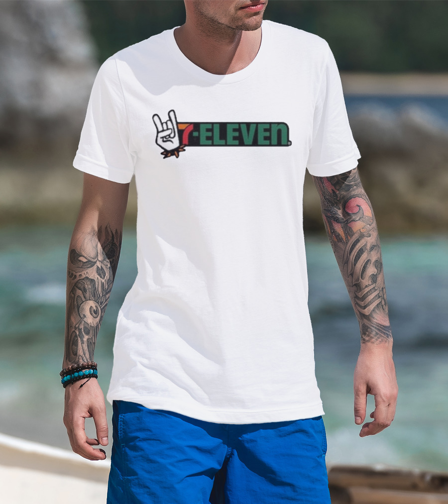 7-Eleven Rock On Devil Horns Hand Gesture T-Shirt