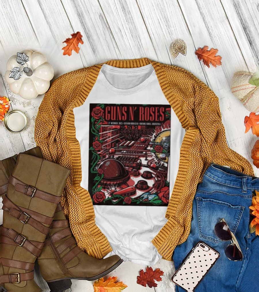 Guns N’ Roses Estadio Huracán 1st October 2025 Buenos Aires Argentina T-Shirt