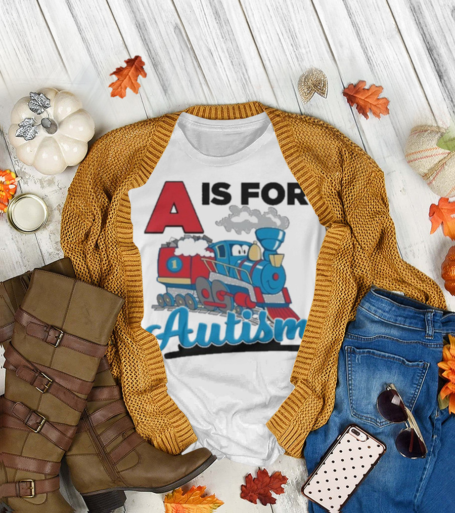 A Is For Autism Train with Clouds and Steam T-Shirt
