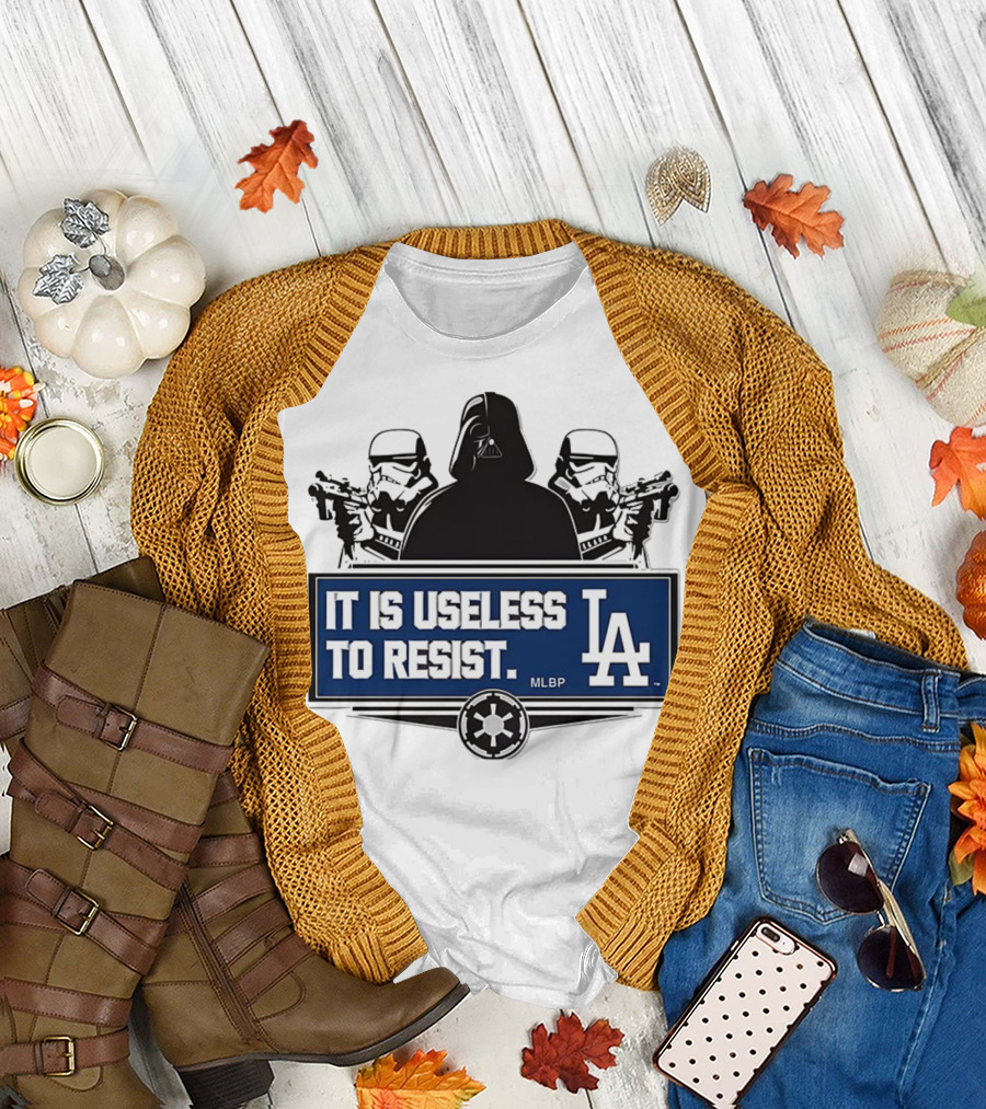 Darth Vader Stormtrooper Los Angeles Dodgers MLBP It Is Useless To Resist T-Shirt