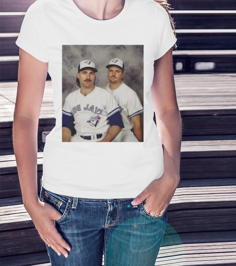 Retro Toronto Blue Jays Baseball Pitchers Dave Stieb David Wells Vintage Team Uniforms T-Shirt