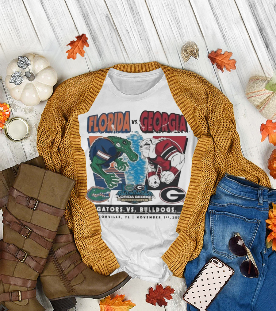 Florida vs Georgia Gators vs Bulldogs 2025 Jacksonville Matchup T-Shirt