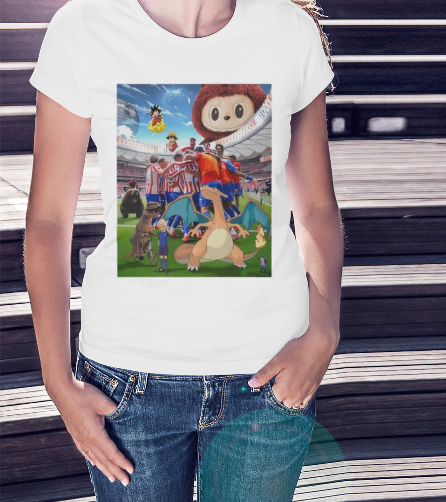 Atletico Madrid Celebration Meme 90M Dragon Dinosaur Characters T-Shirt