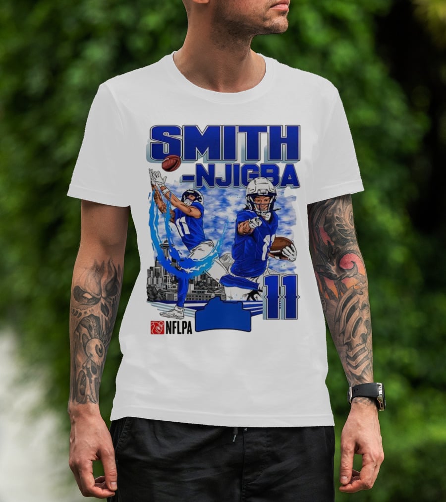 Seattle Seahawks Jaxon Smith-Njigba Skyline NFLPA 11 T-Shirt
