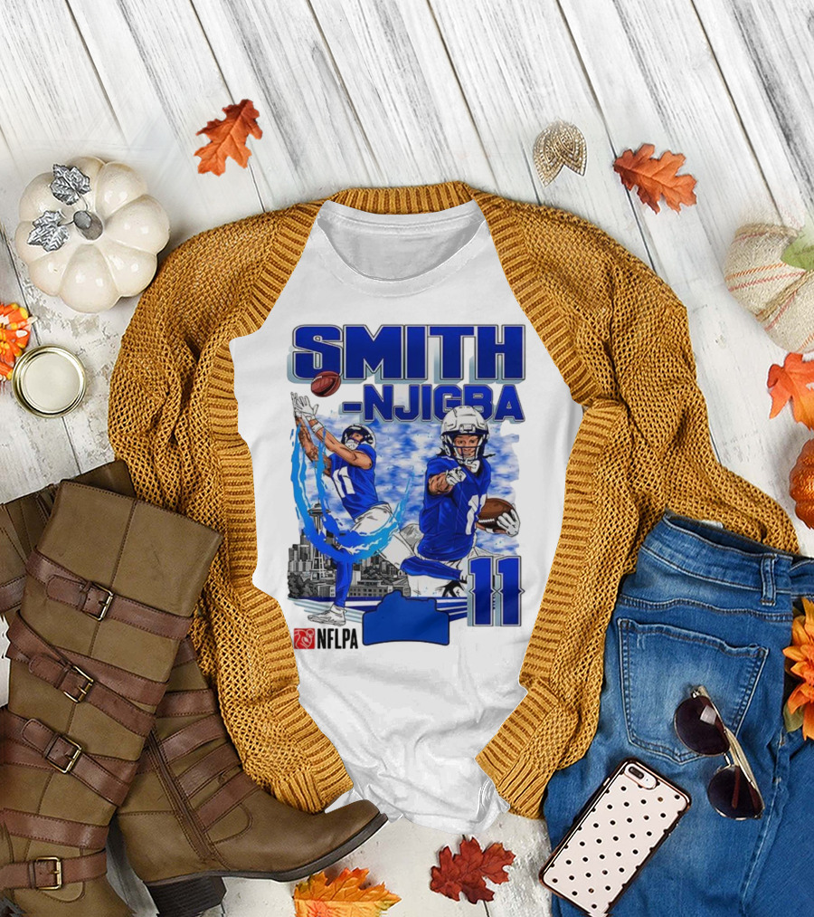 Seattle Seahawks Jaxon Smith-Njigba Skyline NFLPA 11 T-Shirt