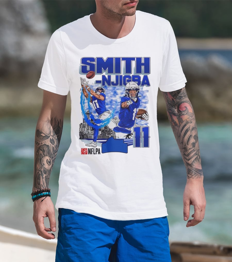 Seattle Seahawks Jaxon Smith-Njigba Skyline NFLPA 11 T-Shirt