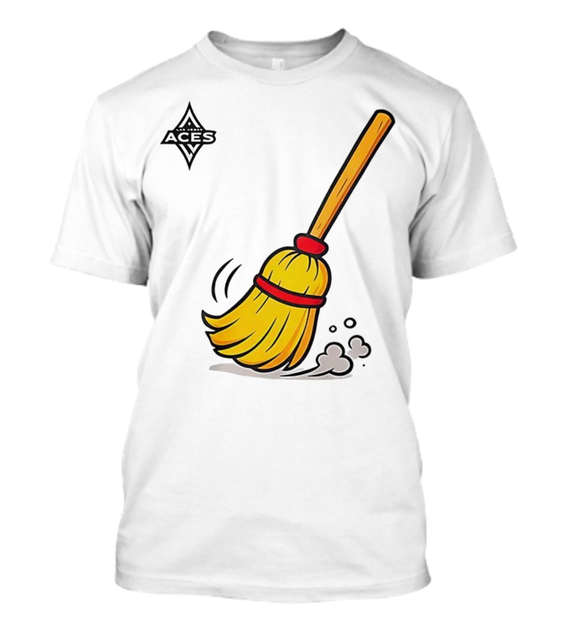 Las Vegas Aces Broom 2025 Championship Victory Sweep T-Shirt