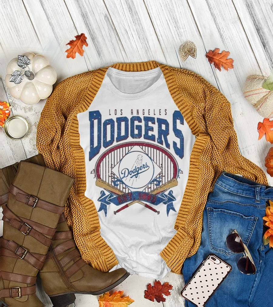 Los Angeles Dodgers Est 1883 Vintage MLB Baseball Dodgers Retro Style T-Shirt