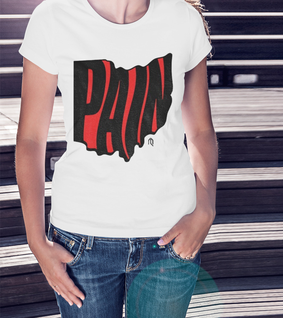 Ohio State Buckeyes Football Pain Map Design T-Shirt