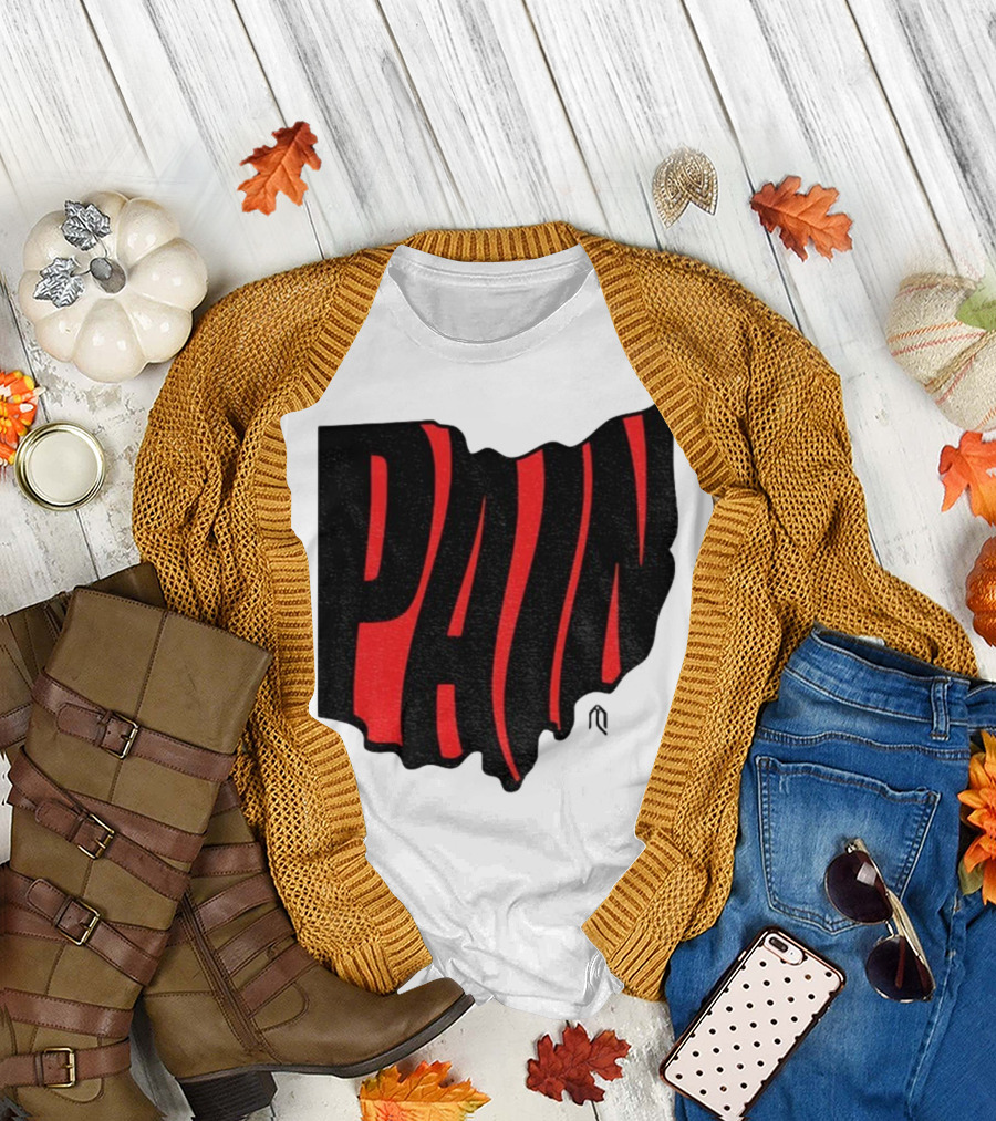 Ohio State Buckeyes Football Pain Map Design T-Shirt