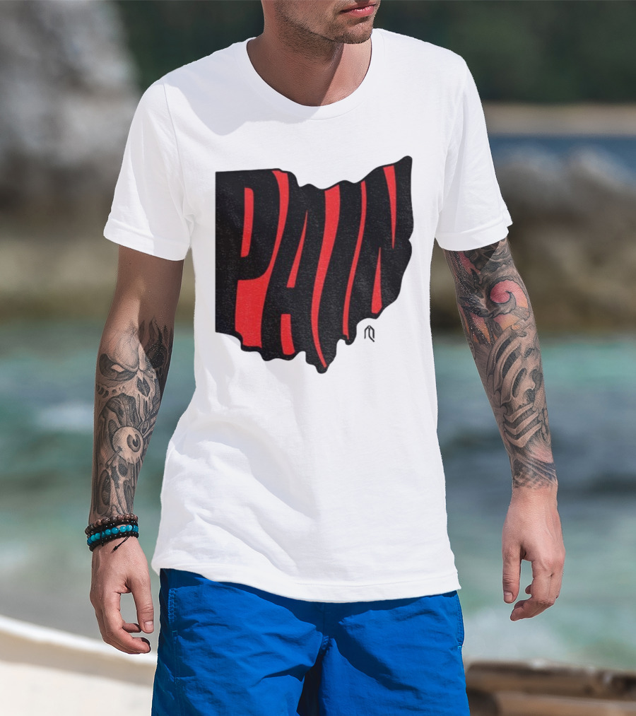 Ohio State Buckeyes Football Pain Map Design T-Shirt