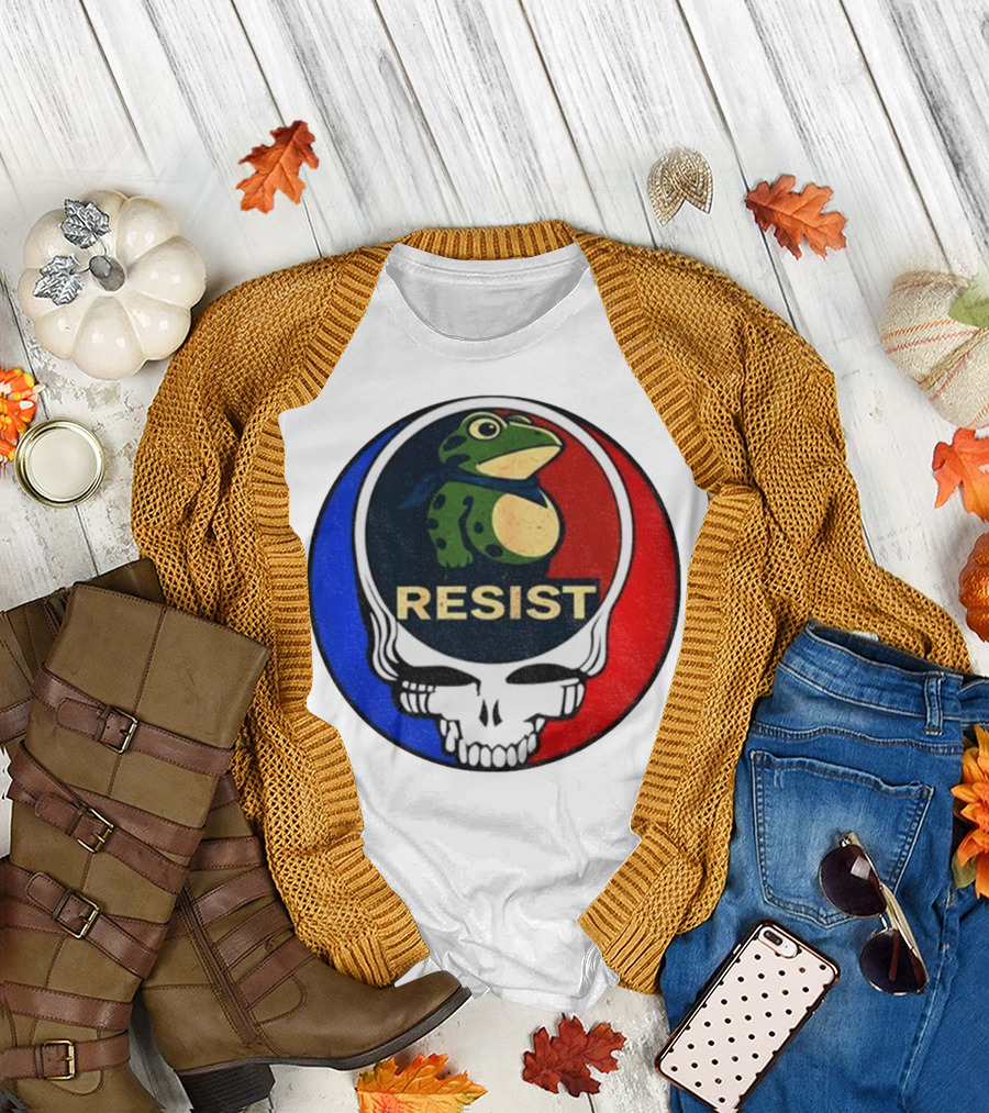 Portland Frog Grateful Dead Resist Steal Your Face Ice Out T-Shirt