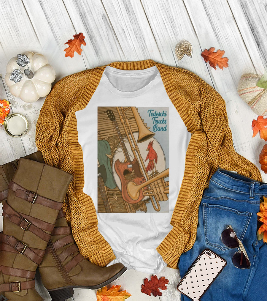 Tedeschi Trucks Band Red Hat Amphitheater October 17 2025 Cardinal Guitar Trombone T-Shirt