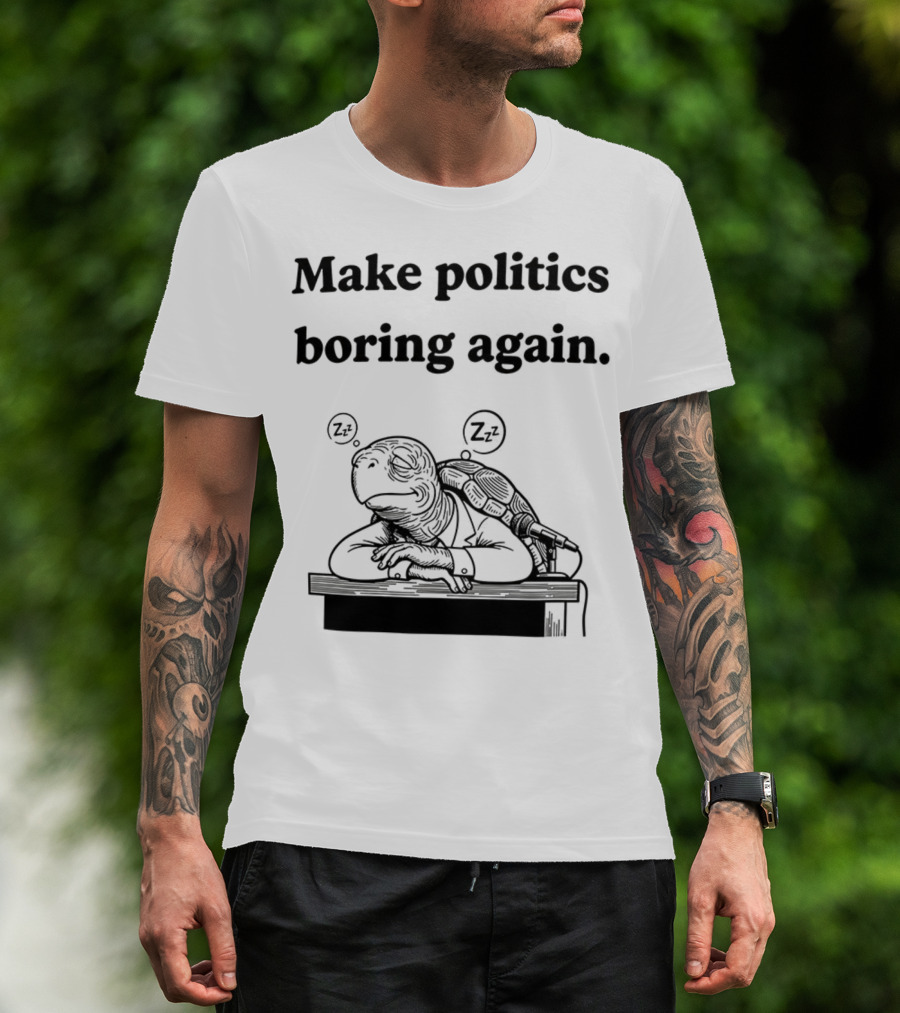 Turtles Mitch McConnell Make Politics Boring Again Satirical Meme T-Shirt