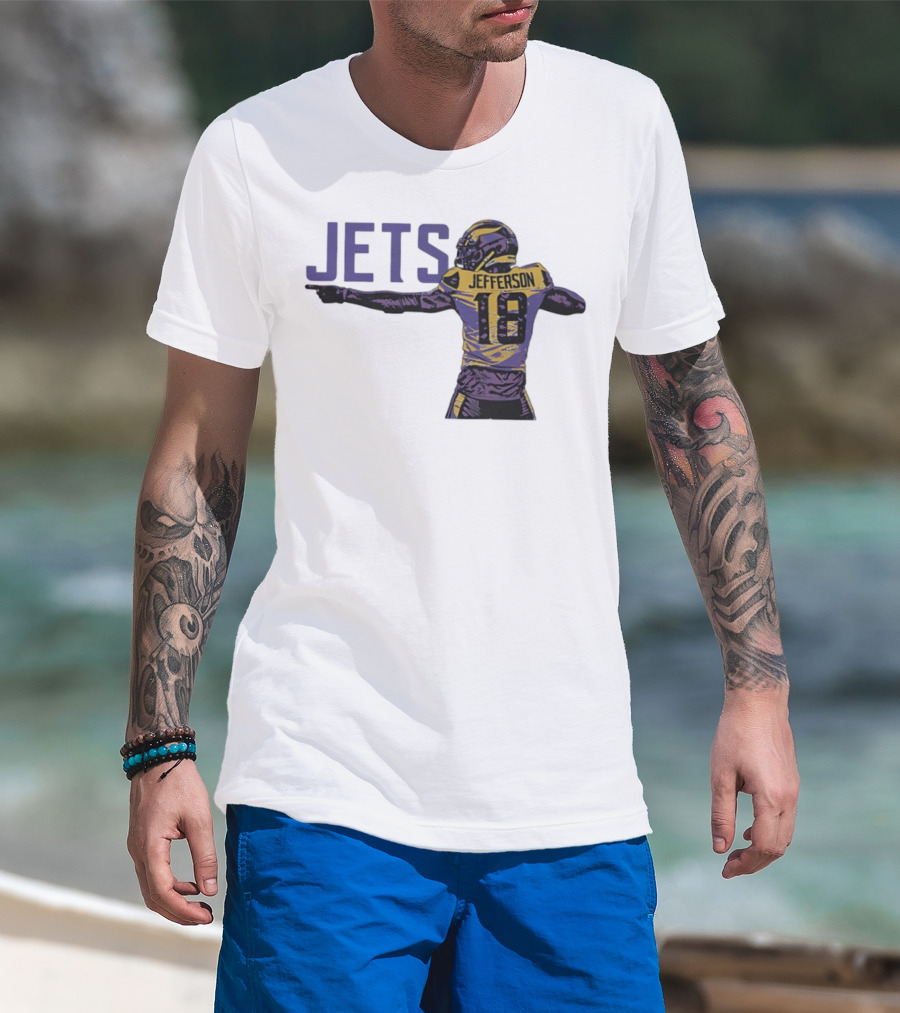 Justin Jefferson Jets 18 Minnesota Vikings Football T-Shirt