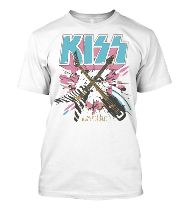 Kiss Asylum Crossed Guitars Burst Design T-Shirt