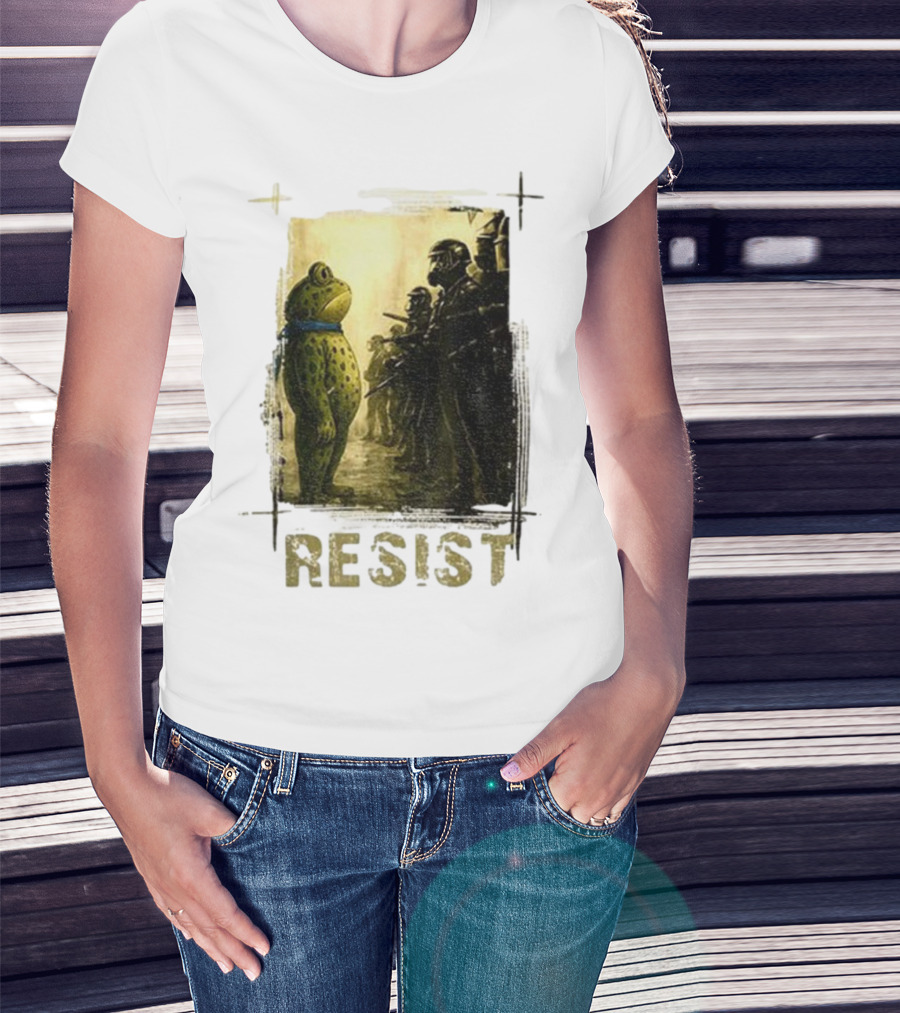 Resist Portland Frog Protest Vintage Activist Police Confrontation T-Shirt