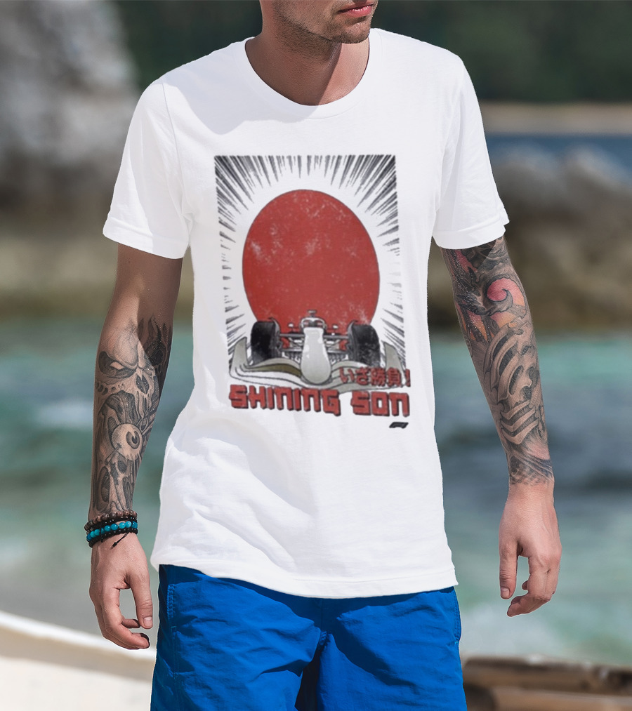 Shining Son Formula 1 Racing Car Japanese Sun T-Shirt