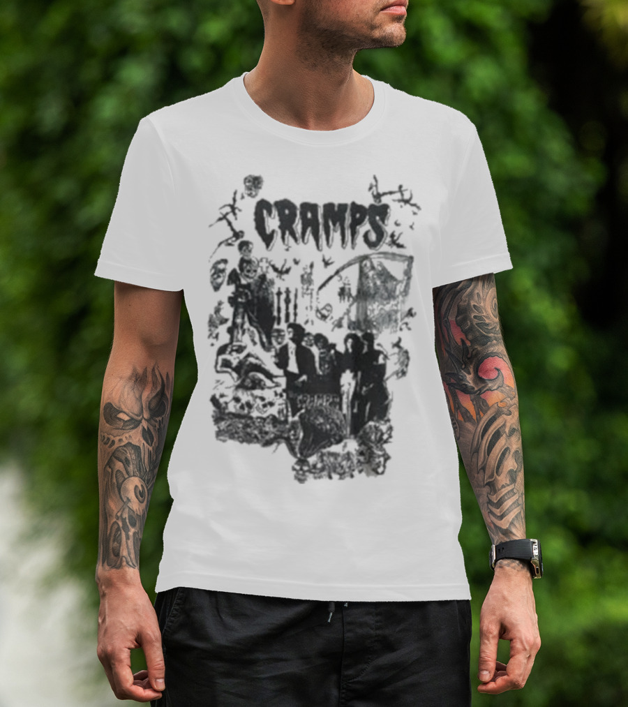 Cramps Punk Rock Psychobilly Tour 1982 Bad Music For Bad People T-Shirt