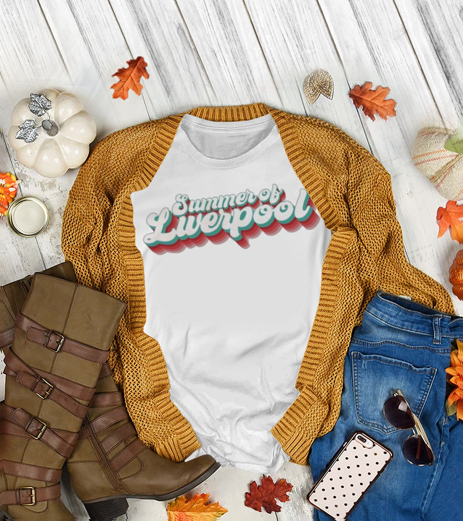 Summer of Liverpool Vintage Text Cascade T-Shirt
