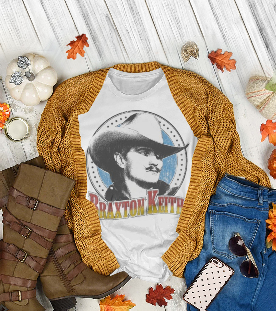 Braxton Keith Western Cowboy Style Headshot Retro Design T-Shirt