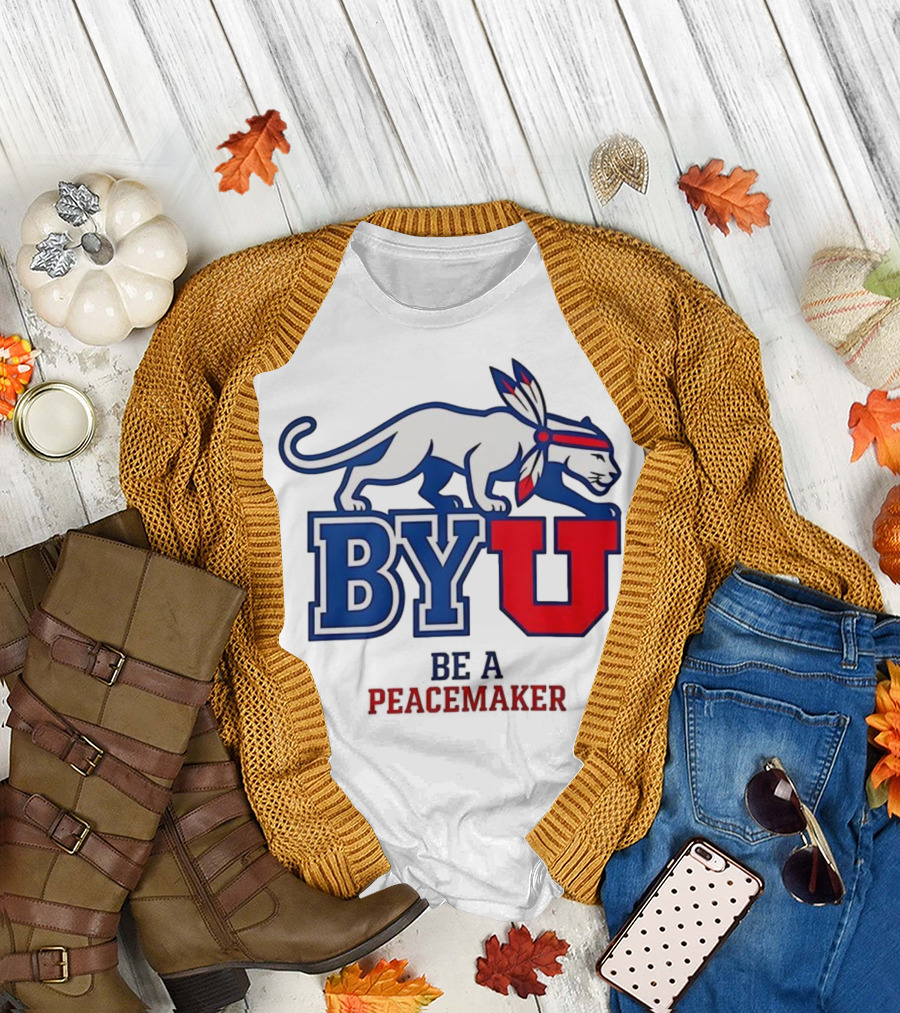 BYU Be a Peacemaker Cougar Logo T-Shirt