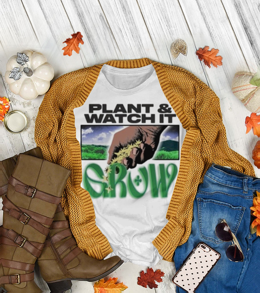 Plant & It Grow Hand with Nature Scenery T-Shirt