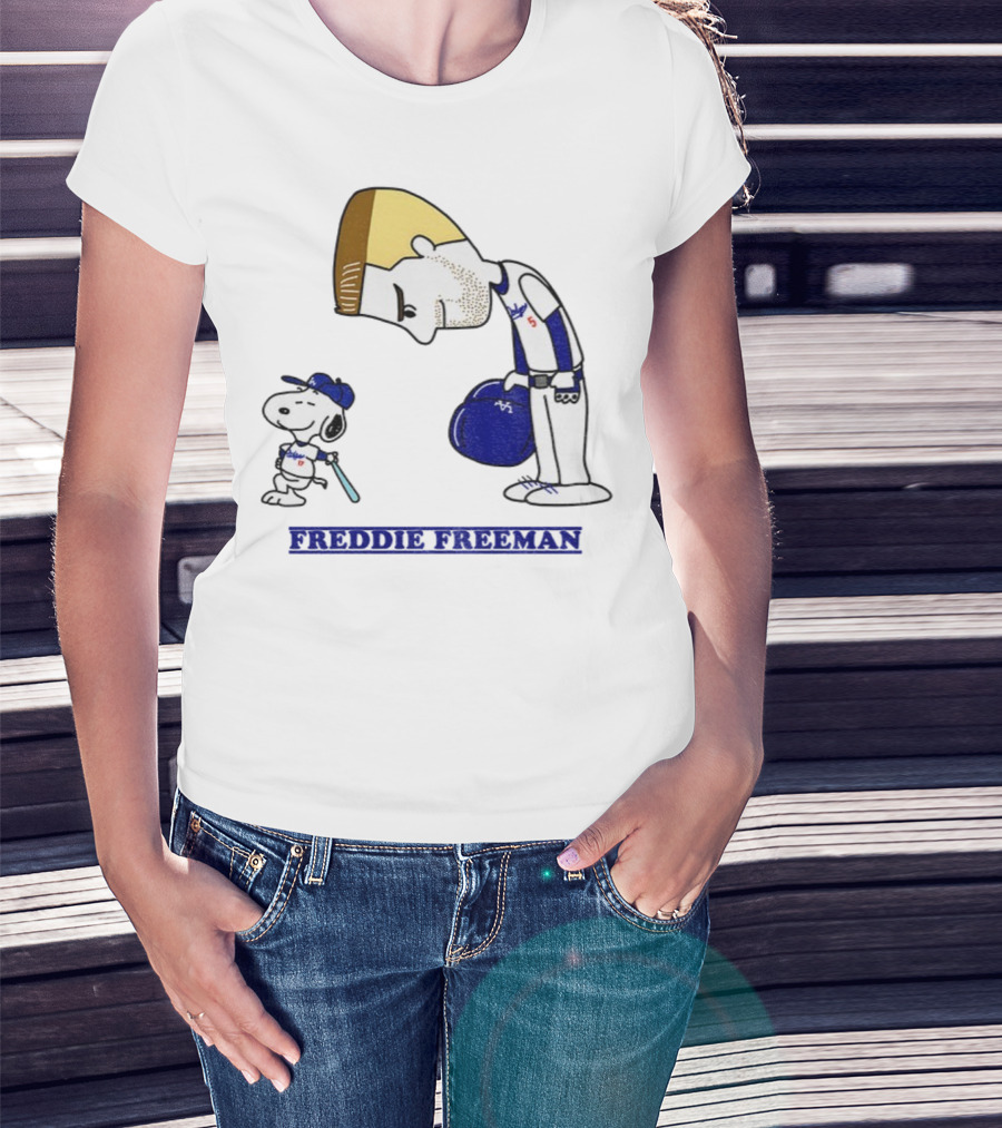 Peanuts Snoopy Freddie Freeman Los Angeles Dodgers MLB Baseball 2025 T-Shirt