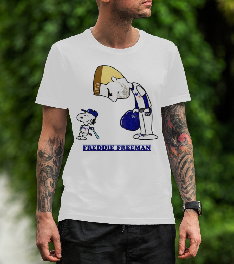 Peanuts Snoopy Freddie Freeman Los Angeles Dodgers MLB Baseball 2025 T-Shirt