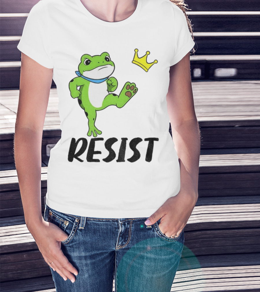Resist Portland Frog Kicks Crown Political Anti Maga T-Shirt