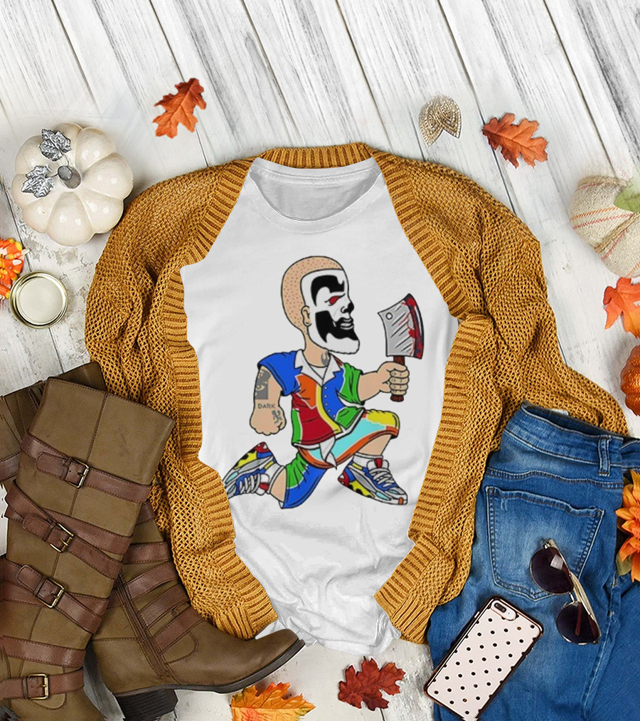 Shaggy Hatchetman Cartoon Insane Clown Posse Juggalo Colorful Style T-Shirt