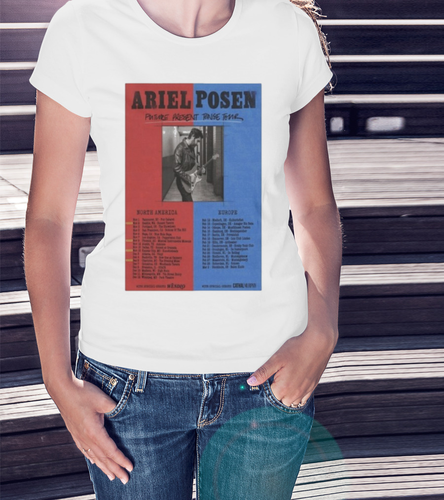 Ariel Posen Future Present Tense Tour North America Europe 2025 2026 Special Guests Wendigo Cathal Murphy T-Shirt
