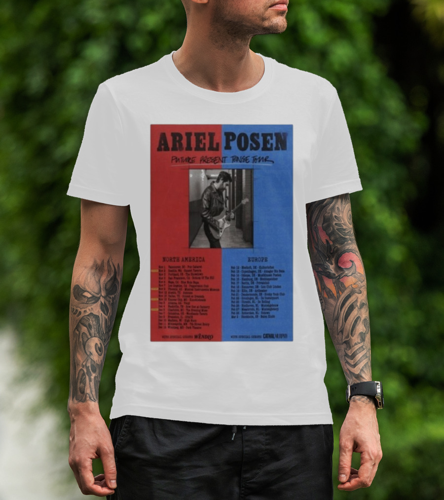 Ariel Posen Future Present Tense Tour North America Europe 2025 2026 Special Guests Wendigo Cathal Murphy T-Shirt