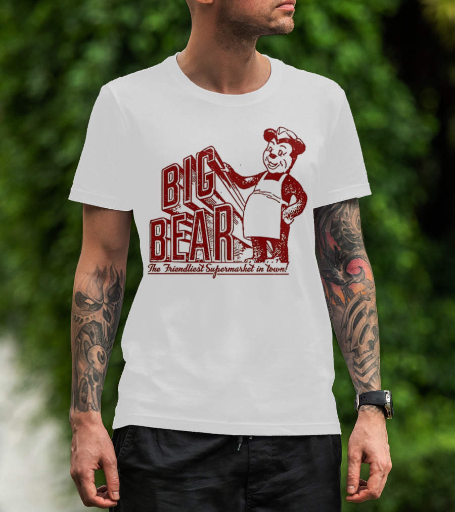Big Bear The Friendliest Supermarket In The Town San Diego Retro Chef Logo T-Shirt