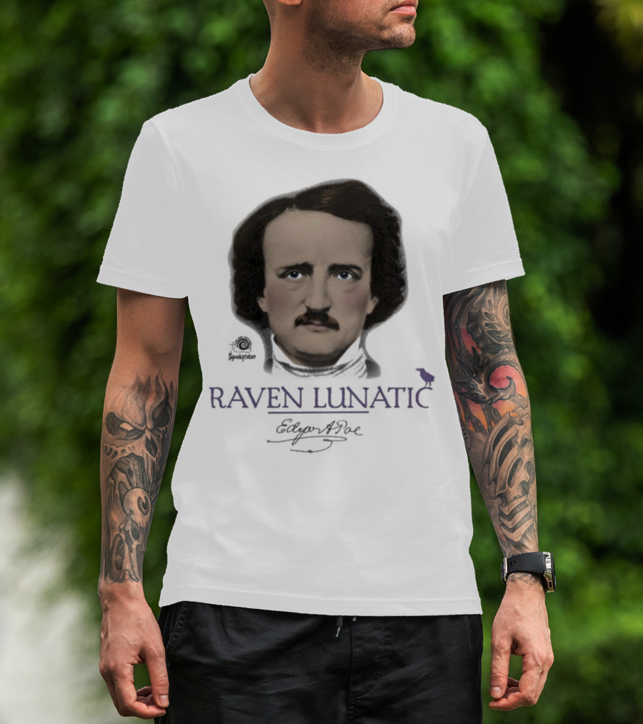 Raven Lunatic Edgar Allan Poe T-Shirt