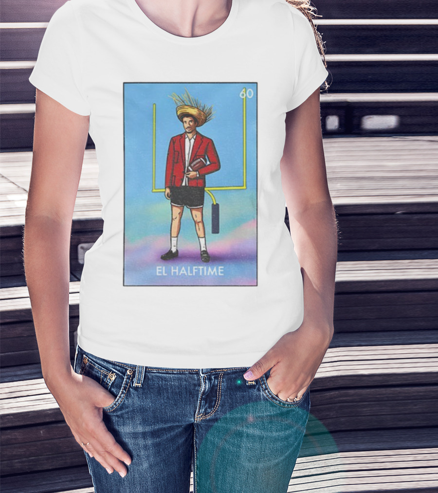 El Halftime 60 Puerto Rico Bad Bunny Football Outfit Hat T-Shirt