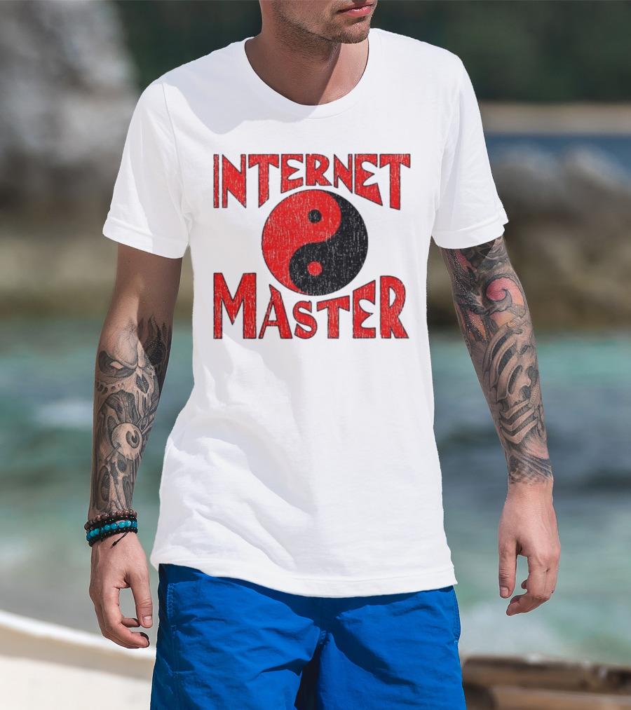 Internet Master Yin Yang Symbol Retro Design T-Shirt