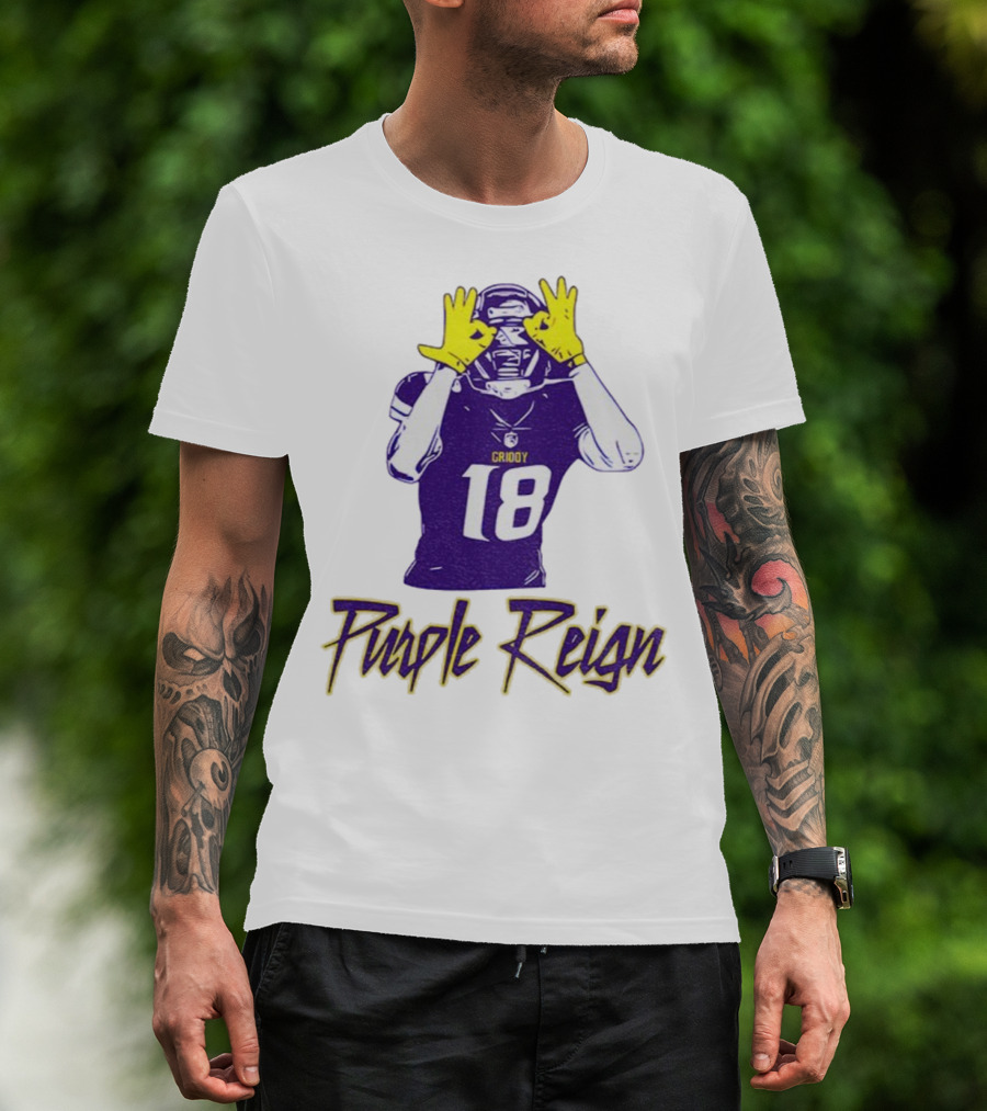 Justin Jefferson Griddy Purple Reign Minnesota Vikings Football 18 T-Shirt