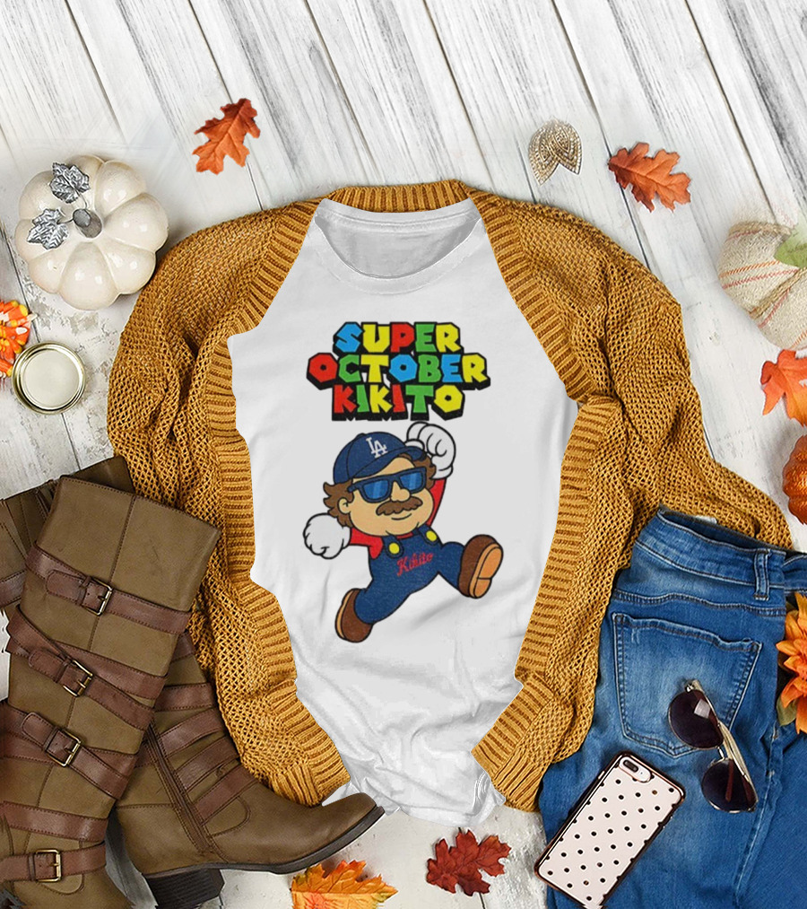 Super October Kikito LA Dodgers Baseball Character with Sunglasses T-Shirt