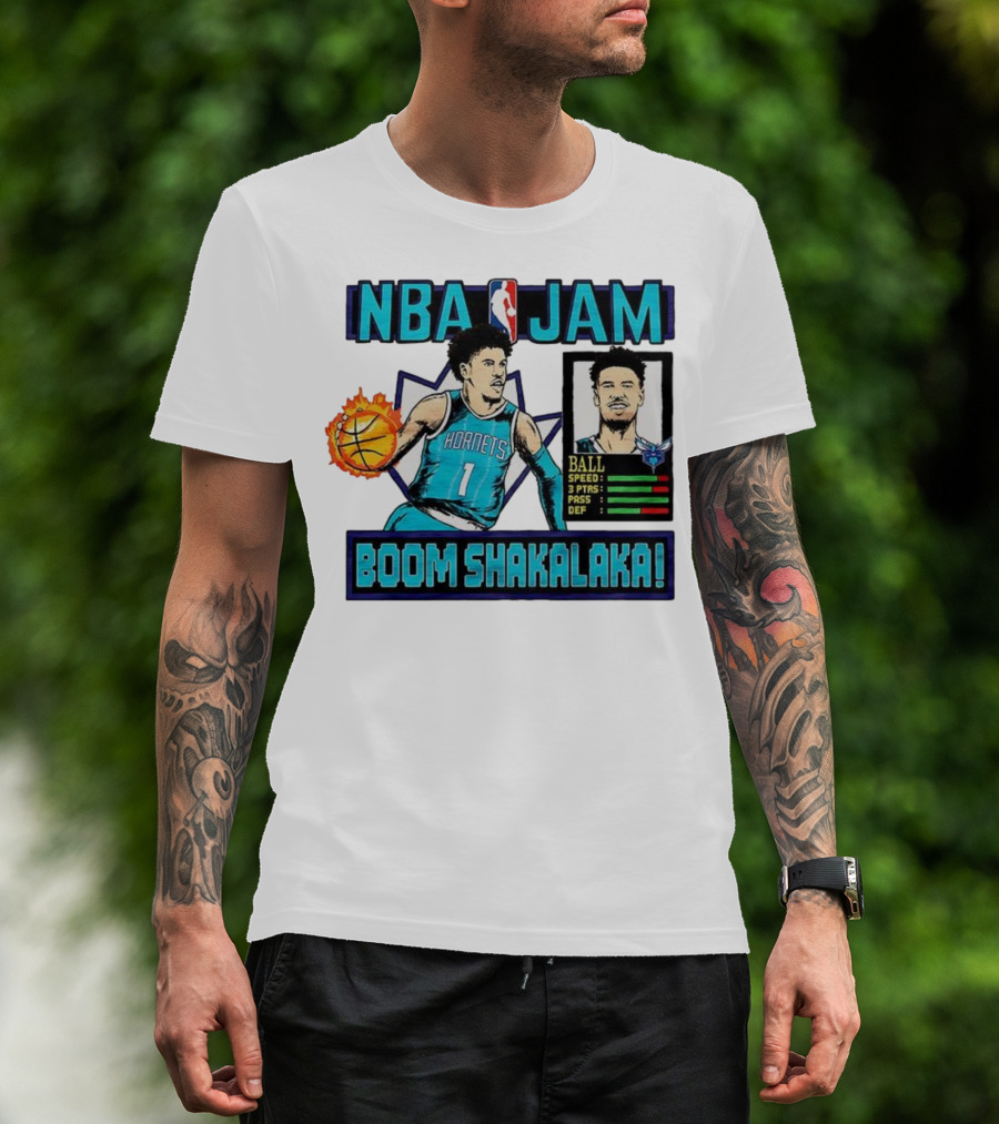 NBA Jam LaMelo Ball Charlotte Hornets Boom Shakalaka Classic Video Game T-Shirt