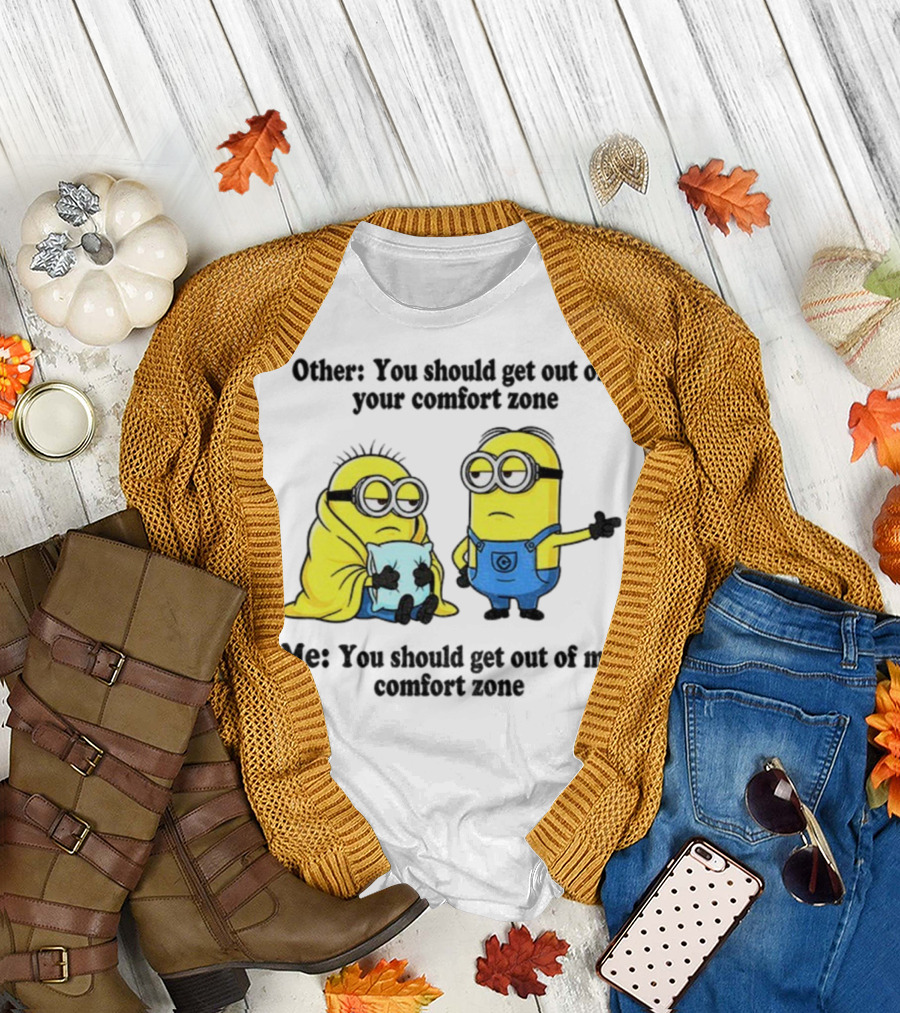 Minion Comfort Zone Quote with Blanket and Pajamas T-Shirt